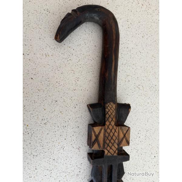 Canne de marche d�corative sculp�e main art africain