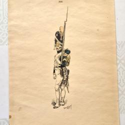 Estampe - Officier du 5 &egrave;me. R&eacute;giment de hussard - 1806.