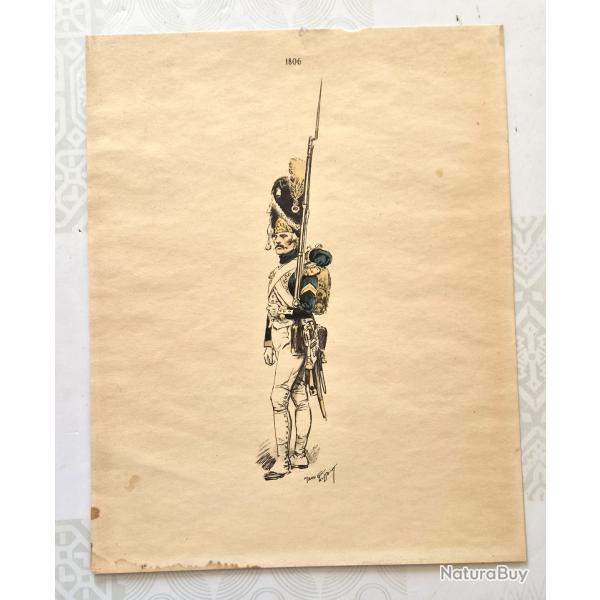 Estampe - Officier du 5 �me. R�giment de hussard - 1806.