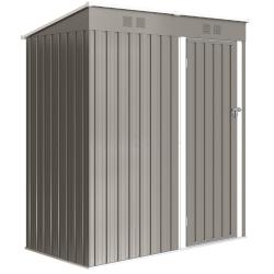 Abri de jardin adossable 163 x 90 x 179 cm porte verrouillable anti-humidit&eacute; contemporain en acier