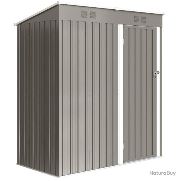 Abri de jardin adossable 163 x 90 x 179 cm porte verrouillable anti-humidit� contemporain en acier