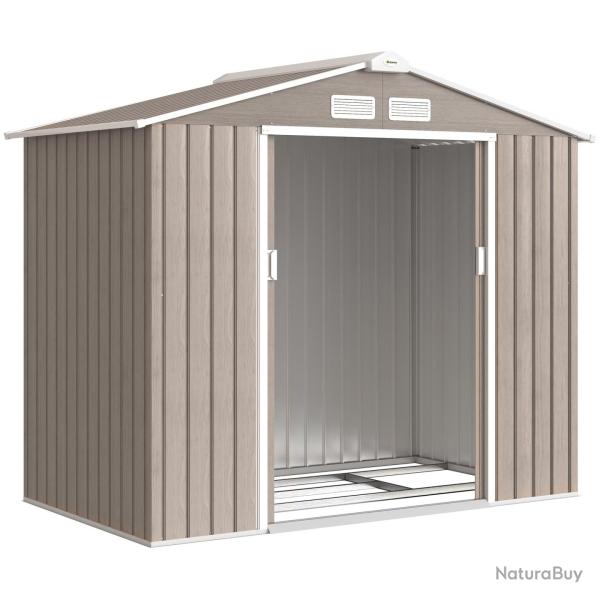 Abri de jardin grande remise pour outils 213 x 130 x 185 cm porte coulissante industriel en acier g