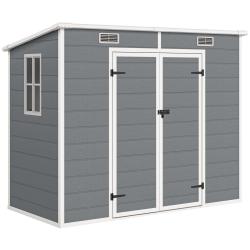 Abri de jardin ext&eacute;rieur 238 x 125 x 183 cm &eacute;tanche porte verrouillable avec fen&ecirc;tre et plancher co