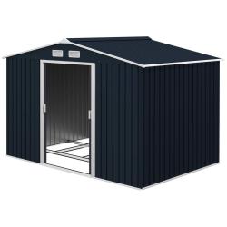 Abri de jardin grand rangement 277 x 195 x 192 cm porte coulissante ventil&eacute;e industriel en acier ga