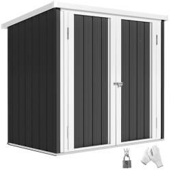 Abri de jardin grand rangement ext&eacute;rieur 147 x 86 x 134 cm double porte s&eacute;curis&eacute;e toit inclin&eacute; indu