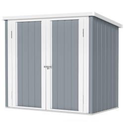 Abri de jardin 147 x 86 x 134 cm double porte verrouillable toit inclin&eacute; robuste contemporain en t&ocirc;
