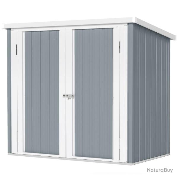 Abri de jardin 147 x 86 x 134 cm double porte verrouillable toit inclin� robuste contemporain en t�