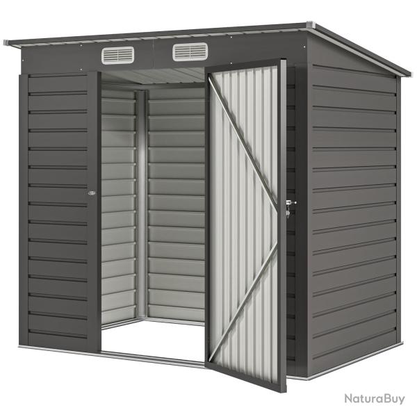 Abri de jardin pour les outils 191 x 130 x 166,5 cm porte verrouillable ventilation antihumidit� mo