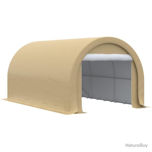 Abri voiture 500 x 300 x 240 cm imperm�able armature galvanis�e porte enroulable zipp�e contemporai
