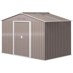 Abri de jardin ext&eacute;rieur 277 x 195 x 192 cm double porte coulissante ventilation toit inclin&eacute; moder