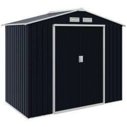 Abri de jardin ext&eacute;rieur 213 x 130 x 185 cm grand rangement porte coulissante industriel moderne en