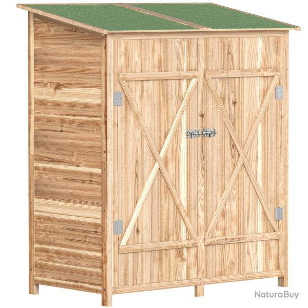 Abri de jardin armoire de rangement 140 x 75 x 157 cm gain de place toit bitum� imperm�able moderne