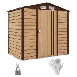 Abri de jardin 190 x 131 x 188 cm porte s&eacute;curis&eacute;e ventilation anti condensation contemporain en aci