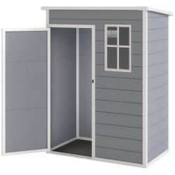 Abri de jardin 151 x 92 x 193 cm porte verrouillable avec ventilation design contemporain ext&eacute;rieur