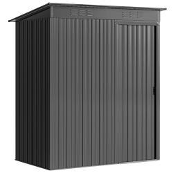 Abri de jardin 159 x 106 x 181 cm porte coulissante a&eacute;ration antirouille finition mate contemporain