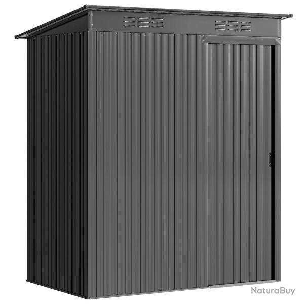 Abri de jardin 159 x 106 x 181 cm porte coulissante a�ration antirouille finition mate contemporain