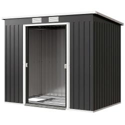Abri de jardin rangement 213 x 130 x 172 cm toit inclin&eacute; ventilation moderne industriel en acier ga