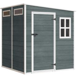 Abri de jardin cabanon de stockage 182 x 182 x 183 cm plancher int&eacute;gr&eacute; porte verrouillable contempo