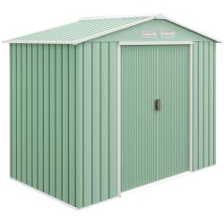 Abri de jardin remise outils 213 x 130 x 185 cm rangement ventil&eacute; porte coulissante style moderne e