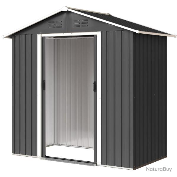 Abri de jardin rangement ext�rieur 194 x 107 x 191 cm double porte coulissante ventil� moderne desi