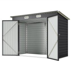 Abri de jardin ext&eacute;rieur 249 x 121 x 183 cm portes doubles verrouillables ventilation design contem