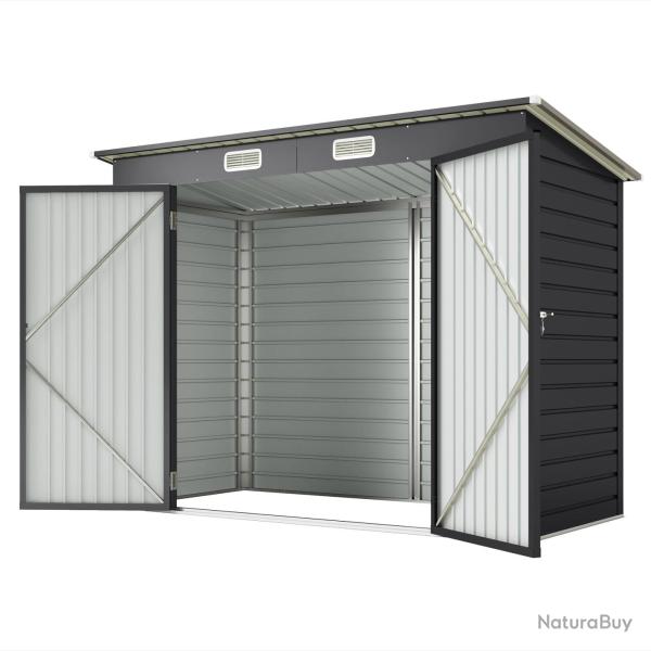 Abri de jardin ext�rieur 249 x 121 x 183 cm portes doubles verrouillables ventilation design contem