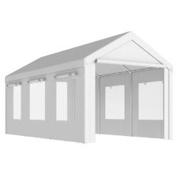 Abri de voiture 600 x 295 x 295 cm hauteur r&eacute;glable protection uv portes zipp&eacute;es contemporain en ac