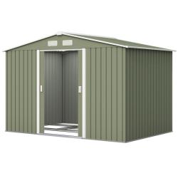Abri de jardin 277 x 195 x 192 cm porte coulissante ventilation 4 ouvertures industriel en acier ga