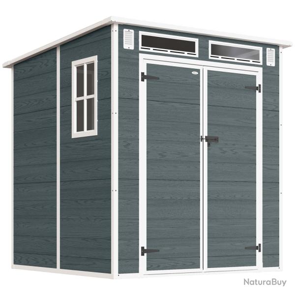 Abri de jardin double porte 182 x 182 x 196 cm rangement s�curis� ventilation anti-humidit� contemp
