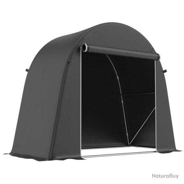 Abri de jardin stockage v�lo outils 245 x 120 x 200 cm �tanche porte fermeture �clair moderne en po