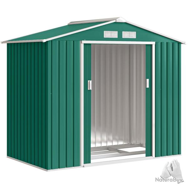 Abri de jardin remise pour outils 213 x 130 x 185 cm portes verrouillables kit de fondation industr