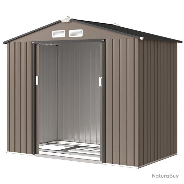 Abri de jardin 213 x 130 x 185 cm capacit� porte coulissante ventilation optimis�e style industriel