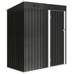 Abri de jardin adossable terrasse 163 x 90 x 179 cm s&eacute;curis&eacute; anti-humidit&eacute; moderne &eacute;pur&eacute; en acier g