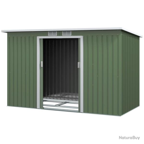 Abri de jardin pour outils et poubelles 280 x 130 x 172 cm grand ventil� moderne �pur� en acier gal