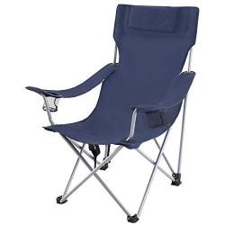 Chaise de camping pliable si&egrave;ge pliante ext&eacute;rieur avec accoudoirs appui-t&ecirc;te porte-verres cadre sta