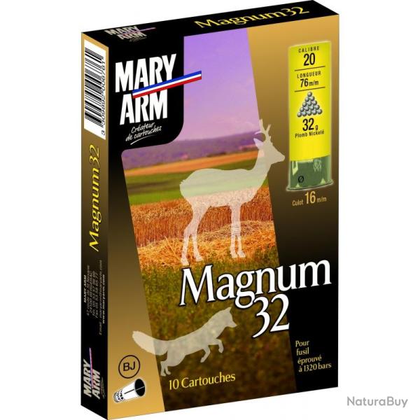 Cartouches MARY ARM MAGNUM 32 NIKELE - Cal:20/76 - 32gr - BJ - X10 2