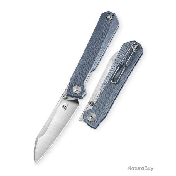 Couteau Bestechman Curvee Lame Acier AEB-L Satin Manche G10 Bleu Liner Lock BTKMK20C
