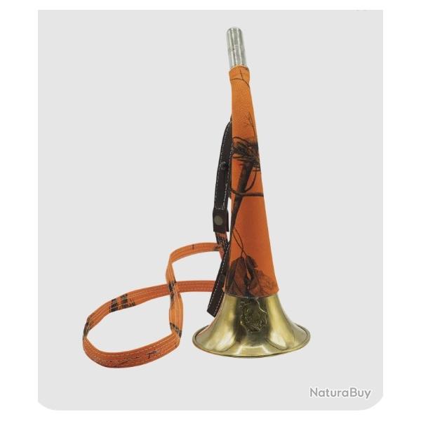 Corne Pavillon Laiton Gain�e Orange Camo 30 cm