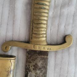Couteau de fascine Saxon Mod&egrave;le 1845/1855 - Marquage R&eacute;gimentaire S.6.R.