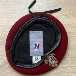 B&eacute;ret amarante Parachutiste TDM BLANCQ OLIBET 2005 + insigne Drago