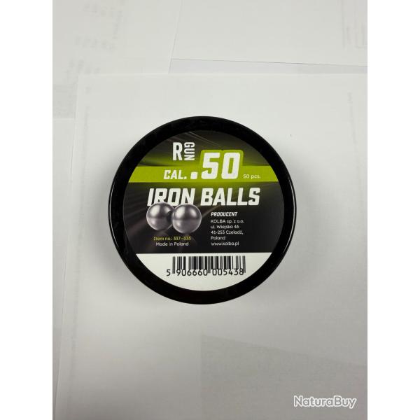 Billes acier .50  - Razor Gun Iron Balls - Bo�te de 50