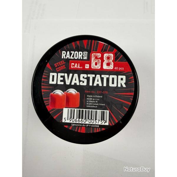Devastator cal .68 - RAZOR GUN - bo�te de 40