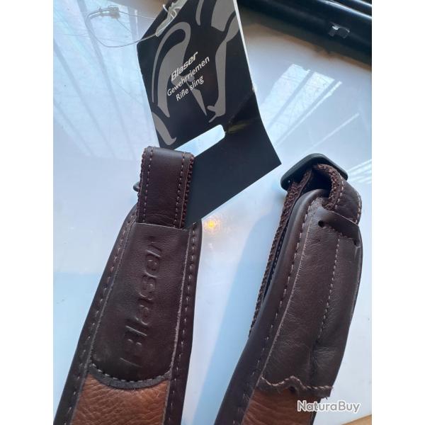 Bretelle blaser cuir bicolore