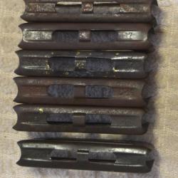 lames  r&eacute;glementaires italien 6 coups pour carabines Carcano en cal 6,5 - WW1  lot 16