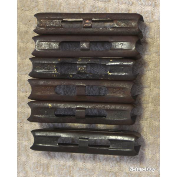 lames  r�glementaires italien 6 coups pour carabines Carcano en cal 6,5 - WW1  lot 16