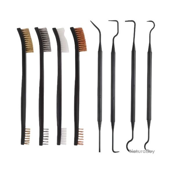 Set de nettoyage pour arme � feu - 4 Brosses deux c�t�s + 4 crochets