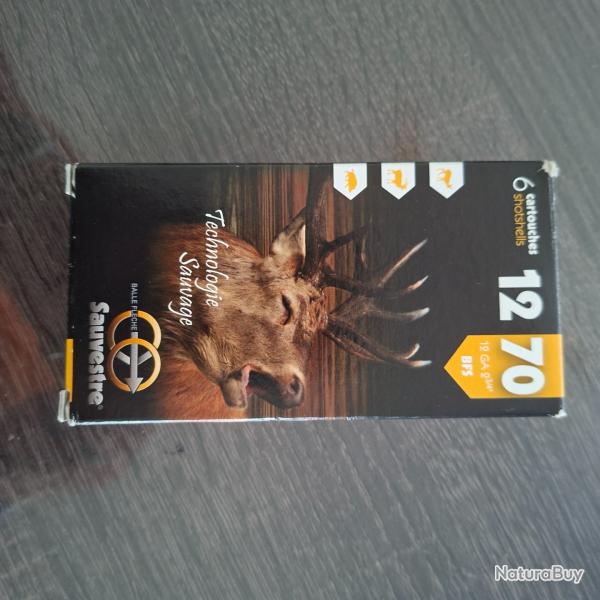 1 boite de 4 cartouches SHOTSHELLS 12/70Balle Fl�che