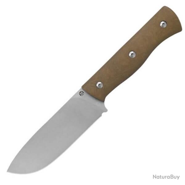 Couteau fixe Maserin "WOODSAM" Paperstone marron