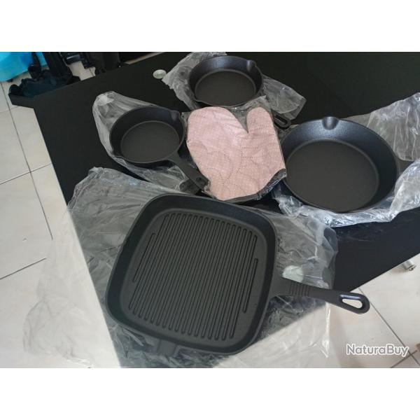 4 Po�les en fonte r�sistante feux de bois,gaz, induction.