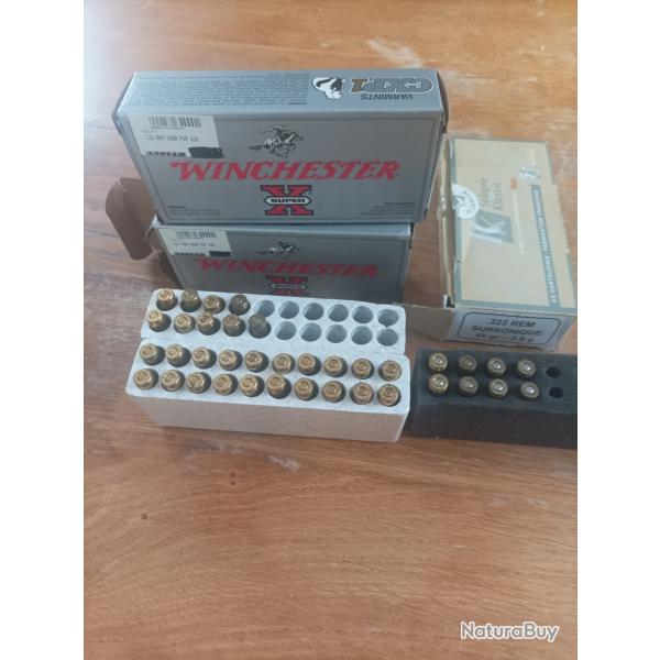 Munitions 222 remington et 222 solognac